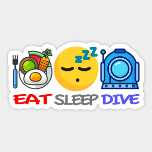 Eat Sleep Dive Sticker